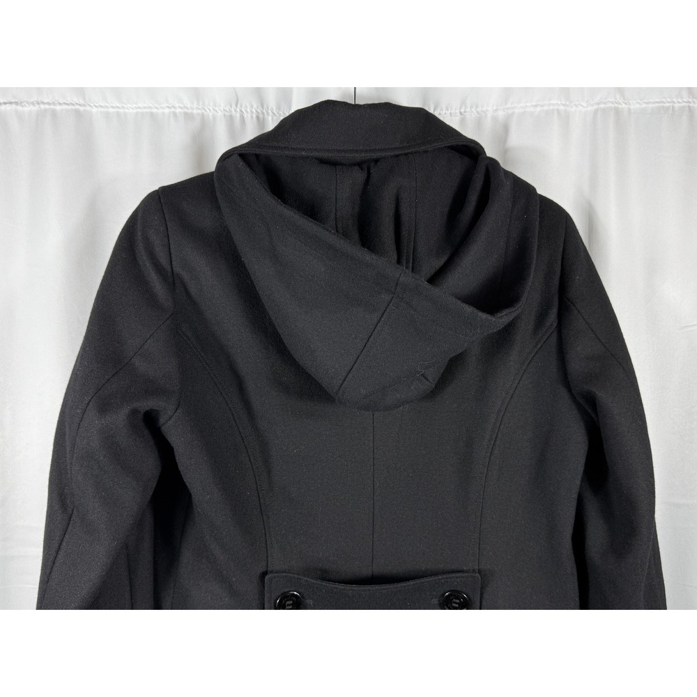 Calvin Klein Womens Black Wool Blend Hooded Toggle Coat Jacket XS - Picture 8 of 12